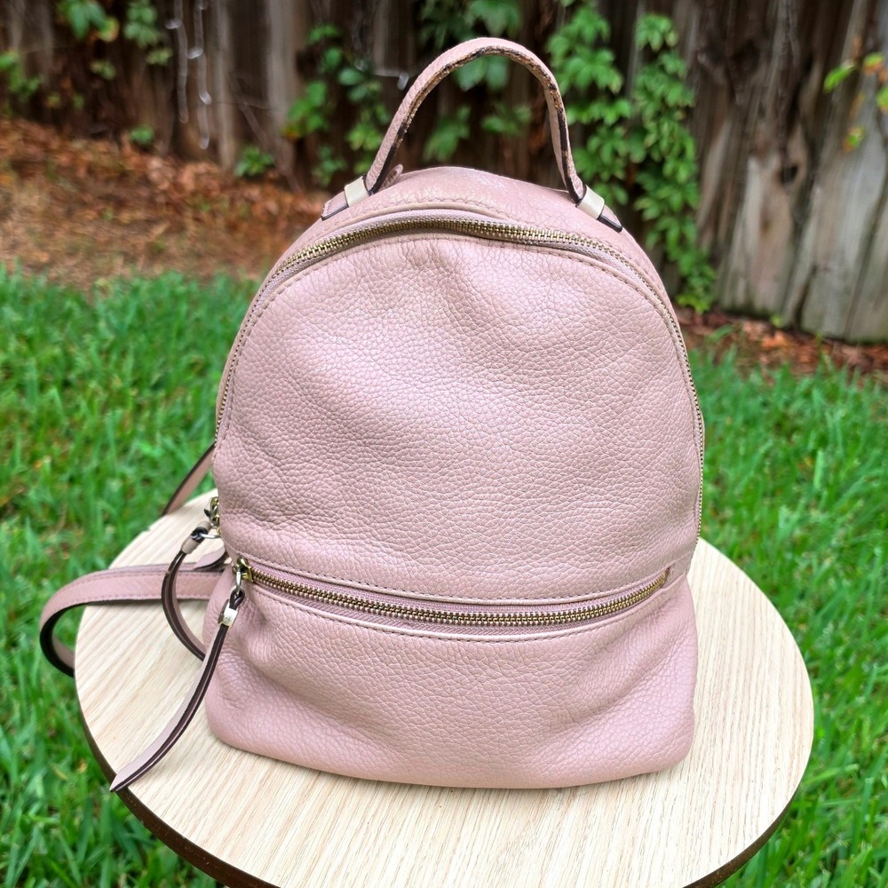 Radley London Pink Pebbled Leather Small Backpack Gold Hardware